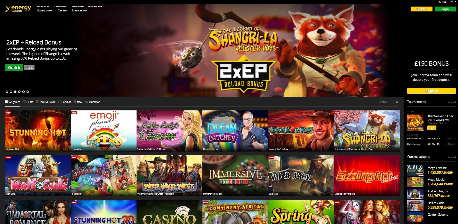 energy casino games and slot