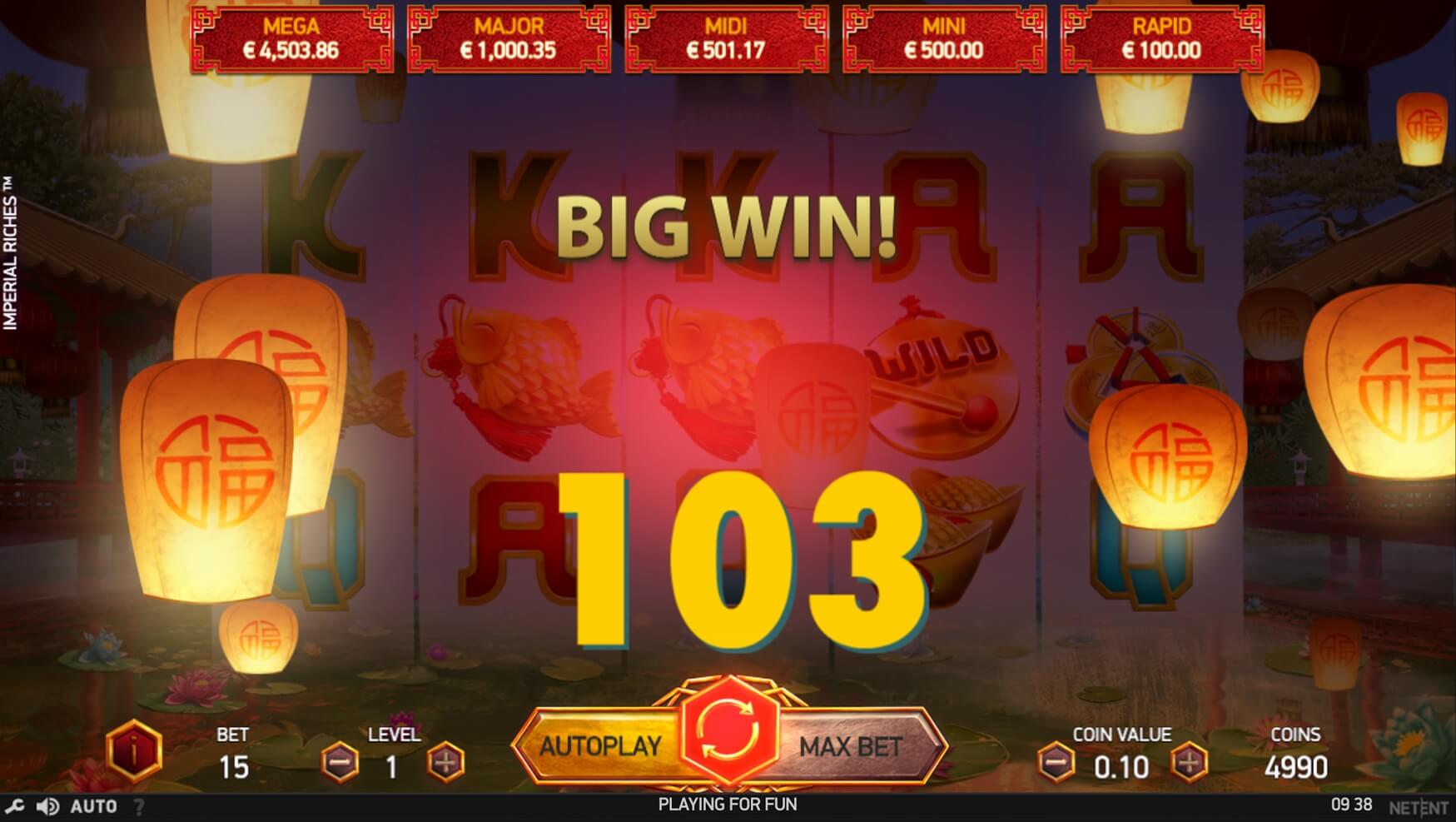 imperial riches slot screen shot big win