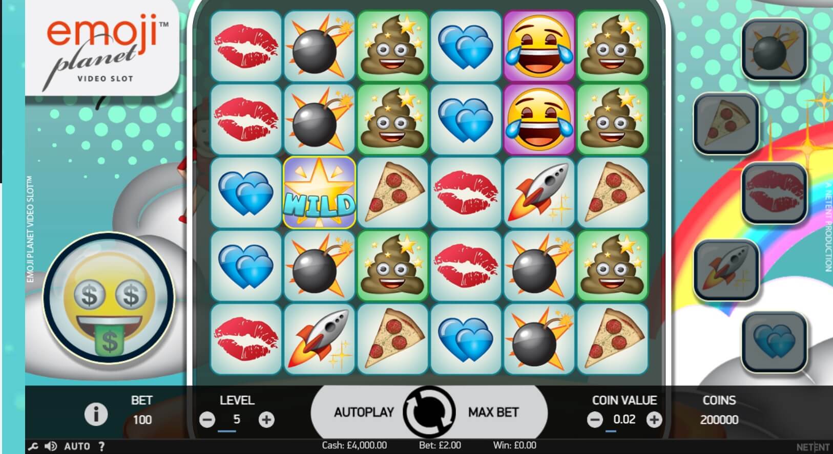 emoji planet slot screen